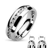 Njezin i njegov nehrđajući čelik CZ vjenčani prsten i vječni vjenčani bend Ženska veličina muške veličine 11