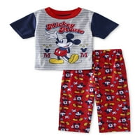 Mickey Mouse Boys Boys labave fit fit pidžame s kratkim rukavima, set