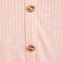 Nema granica juniora gumba za vezanje prednje bluze s valjanim rukavima