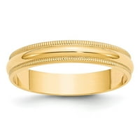 Muški zaručnički prsten od žutog zlata od 10 karata klasičnog oblika, veličina 12