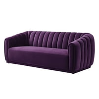 Fabien Purple Velvet 85 Dugi kauč - Kanal s tuftiranim rukama i leđima, valjane ruke, sinusna konstrukcija proljetnog