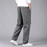Muške lepršave hlače udobne natikače muške modne casual široke pamučne hlače prevelike veličine s džepovima jednobojne