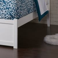 Newport Full Solid Wood Platform krevet s pločom i dvostrukim Trundle u bijeloj boji