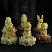 Hadanceo mini neobojeni buddha kipovi drveni monk figurica dekor doma