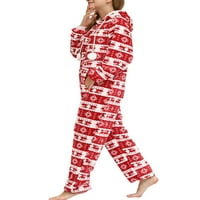 Fanvereka ženske božićne pidžame jelene snježne pahuljice, kombinezon s dugim rukavima s patentnim zatvaračem