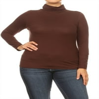 Ženska plus size ležerna ugrađeni dugi rukav, čvrsti džemper za kornjače