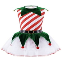 Božićni kostim za djevojčice, haljina od Tutu Bez rukava, crvena plesna nošnja 16