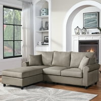 Harper & Bright Designs, kauč za presjek u obliku slova L u obliku slova za mali prostor, sivi