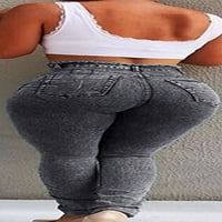Ženski u nevolji visoki porast pakiranih kuka Skinny traperice traper hlače s pojasom