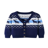 ; Božićni pulover za malu djecu, ležerna vanjska pletena majica, džemper s okruglim vratom, Crveni;