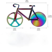 Kotač za rezanje pizze u obliku bicikla, rezač pizze za bicikle od nehrđajućeg čelika od nehrđajućeg čelika, dvostruki