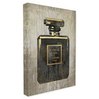 Dizajner odjeće parfem crno zlato teksturirani akvarel platno zidna umjetnost Amanda Greenvud
