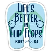 Donkey Beach St. Lucia Souvenir vinil naljepnica naljepnica Flip Flop Design