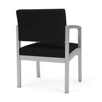 Stolica za goste u čekaonici od srebrne i crne čelične tkanine za Dan otvorenih vrata
