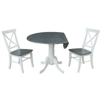 + 42-inčni stol s dvostrukim preklopima i stolicama s naslonom u obliku slova H-set