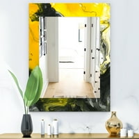 Dizajnersko zidno ogledalo, žuto