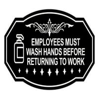 Zaposlenici viktorijanske tvrtke Trebali bi oprati ruke prije povratka na posao znak-Veliki