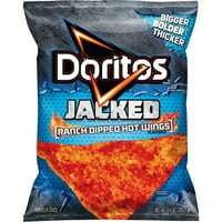 Doritos nacrtani ranč umakao je tortilja čips s aromatiziranim vrućim krilom, 9. Oz vrećica