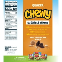 Quaker chewy granola barovi, čokoladni čip od kikirikija, pakiranje
