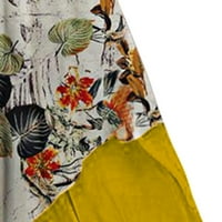 Baocc haljine za žene veličine cvjetno spajanje vintage maxi haljina v žene tiskani vrat bez rukava plus ženska