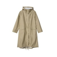 Tureclos Man unise stilski dugački kabanica tanka prozračna vodootporna kišna jakna s kapuljačom od kišne odjeće