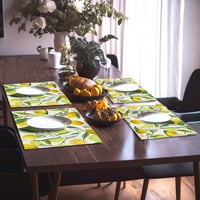 Limun placemats-limun tropski placemats set od 2-kitchen dekor pamuk laneni stol za stol za kuhinjsku večeru u