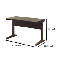 Dobro dizajniran stol s tamno smeđom završnom obradom.- Saltoro Sherpi