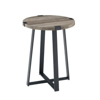 Pletene staze rustikalni okrugli stol od drveta i metala, sivi sudoper