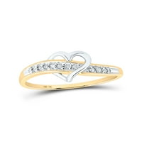 10kt žuto zlato žensko okrugli dijamantni srčani prsten cttw