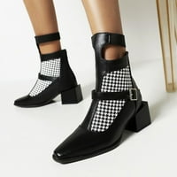 Zimske čizme Akiihool za ženske platforme Boots Boots Elastic Heel v Izrezani nožni nožni prst složen srednjim