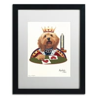 Zaštitni znak likovna umjetnost 'King of Hearts' platnena umjetnost Jenny Newland, White Matte, crni okvir
