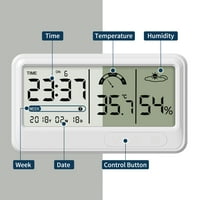 Digitalni higrometar Elektronička mjerača vlažnosti mjerača s vremenskim datumom LCD zaslon unutarnji higrometar