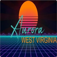 Aurora West Virginia Vinil Decal Stiker Retro Neon Design