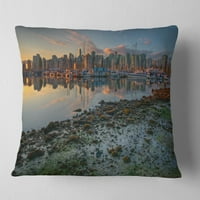 Dizajn prekrasan izlazak sunca u centru Vancouvera - jastuk za bacanje morske obale - 16x16