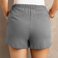 Ženske kratke hlače u punoj boji Plus Size kratke hlače s užetom sportske joga kratke hlače