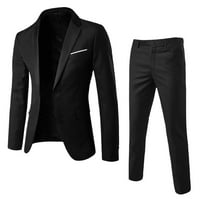 Entyinea Blazer jakne za muškarce obično klasično fit prilagođeno odijelo l crno