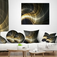 Jedinstvena žuta fraktalna svjetlost umjetnost - Abstraktni jastuk za bacanje - 18x18