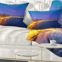 DesignArt Benidorm Poniente Beach Sunset - jastuk za bacanje mora - 12x20