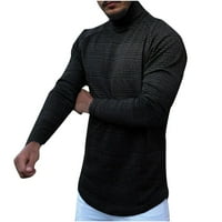 Muške košulje za čišćenje dugih rukava muške modne casual turtleneck pulover tiskana majica s dugim rukavima vrh