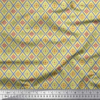 Poliesterska krep Tkanina s cvjetnim i geometrijskim etničkim printom, zanatska tkanina širine dvorišta