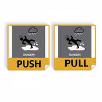 Logo skliska cesta budite oprezni Push-Pull znak na vratima Trgovina vinilnim naljepnicama