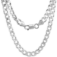 Sterling Silver Curb kubanska lančana ogrlica