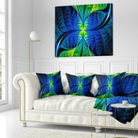 Dizajn plavo-zeleni fraktalni vitraž-apstraktni jastuk-18.18