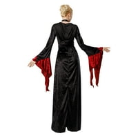 Ženski crno-crveni gotički vampirski kostim za Noć vještica za proslavu, veličine NBC-a