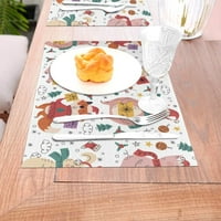 Ručno oslikane božićne salvete od PVC-a, prostirke za blagovaonski stol otporne na mrlje otporne na mrlje