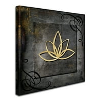 Likovna umjetnost s potpisom Grunge zlatna kruna lotosa na platnu iz mumbo-a