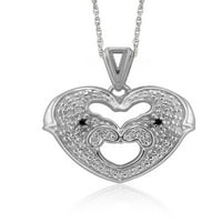 Ogrlica Od srca od srebrnog srebra od bijelog karatnog dijamanta