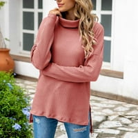 Ženske pulovere Plus size pulover rasprodaja Ženska Moda jednobojna visoka ogrlica dugi rukavi džemper s rozetom