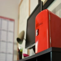 Retro prijenosni mini hladnjak sa 6 limenki crvena termoelektrična