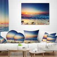 Dizajn prelijepi izlazak sunca nad Plavim morem - jastuk za bacanje morske obale - 12x20